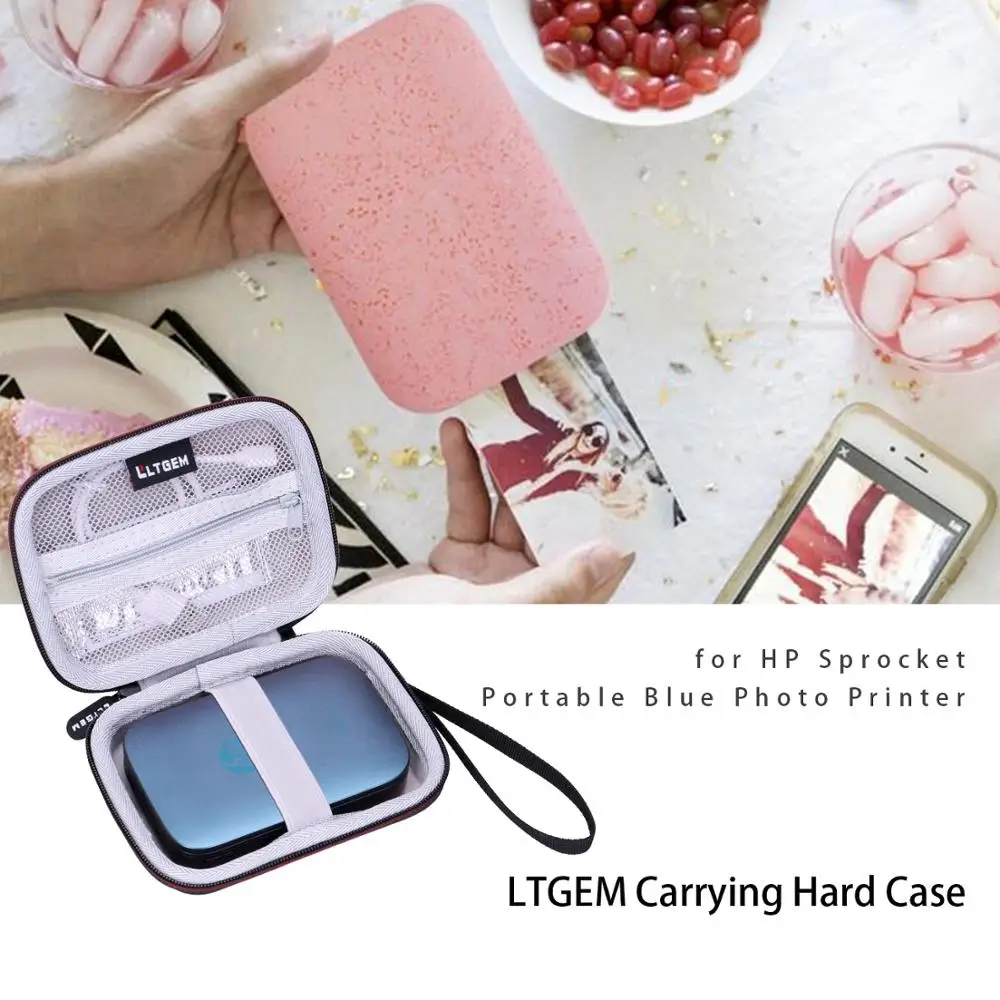 LTGEM EVA Black Carrying Hard Case For HP Sprocket Portable Blue Photo Printer | Электроника