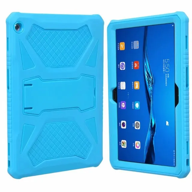 Для huawei MediaPad T5 10 10," сверхпрочный защитный чехол для huawei T5 10 AGS2-W09/L09/L03/W19 противоударное покрытие силиконовым ПК+ пленки - Цвет: Blue