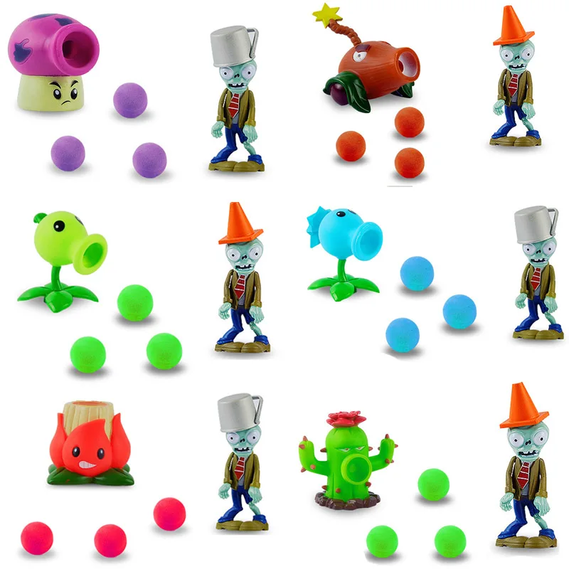 6 color mix no box 6 комплектов/партия, модель растения зомби, виниловые фигурки, Растения против Зомби, экшн-игрушки, игры, игрушки для детей - Цвет: 6 color mix no box