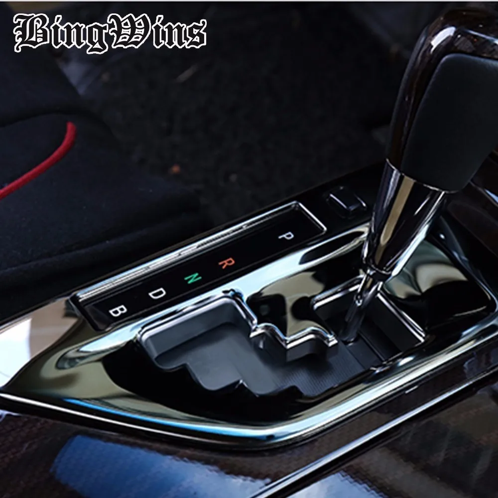 Car styling Gear panel sequins chrome Cover trim car styling For Camry 2012- Interior Mouldings gear panel frame stickers