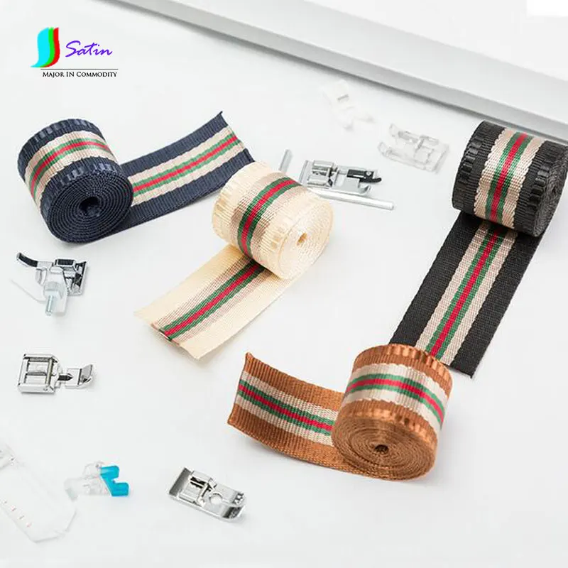 Width 3.8cm Black White Gold Blue Classic Striped Nylon Webbing Clothing Decorative Bag Strap Accessories 1meter/lot S653P | Дом и сад