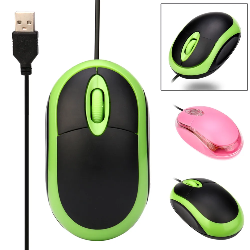 Проводная мышь компьютерная 3 кнопки простая в использовании USB 3D оптическая