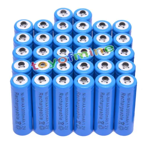 

32x 1.2V AA 3000mAh Ni-MH rechargeable battery cell /RC Blue