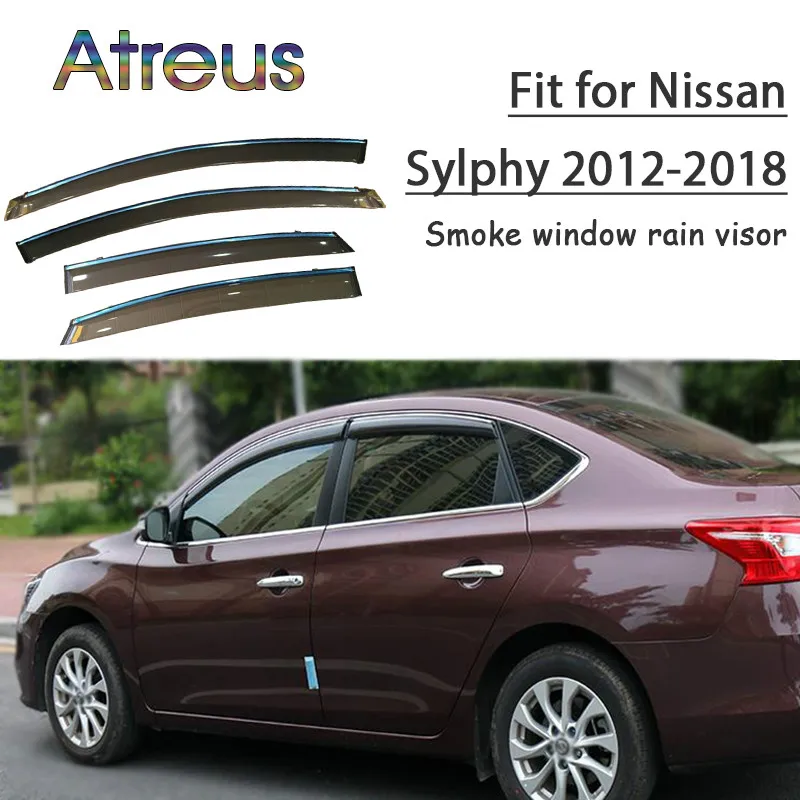 

Atreus 1 комплект ABS дождевой дымовой козырек для Nissan Sylphy 2012 2013 2014 2015 2016 2017 2018 аксессуары