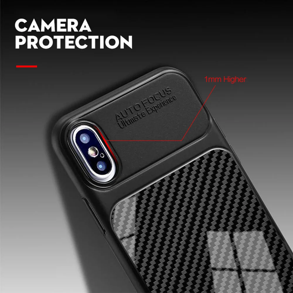 KISSCASE Phone Case For iPhone XS Max Carbon Fiber Mirror Silicon X XR Luxury Fundas |