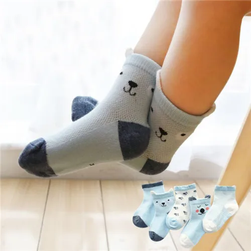 blue dog Lawadka/5 пар/лот; носки для малышей с героями мультфильмов; летние детские носки; дышащие хлопковые детские носки для мальчиков и девочек; тонкие носки - Цвет: blue dog