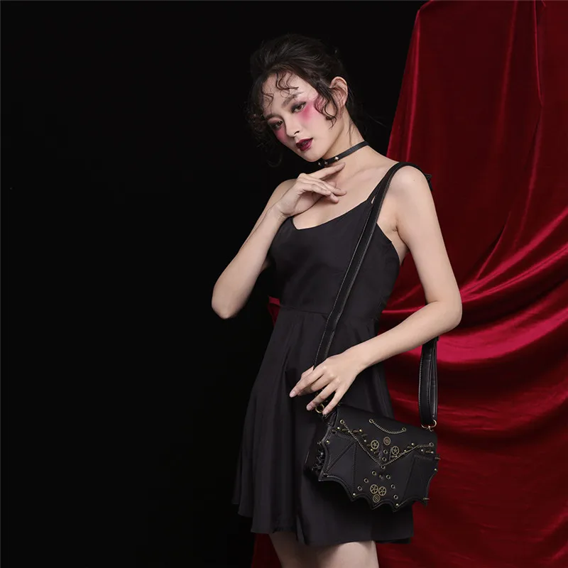 Сумка в стиле стимпанк женская с цепочкой и заклепками 2019|Сумки ручками| |