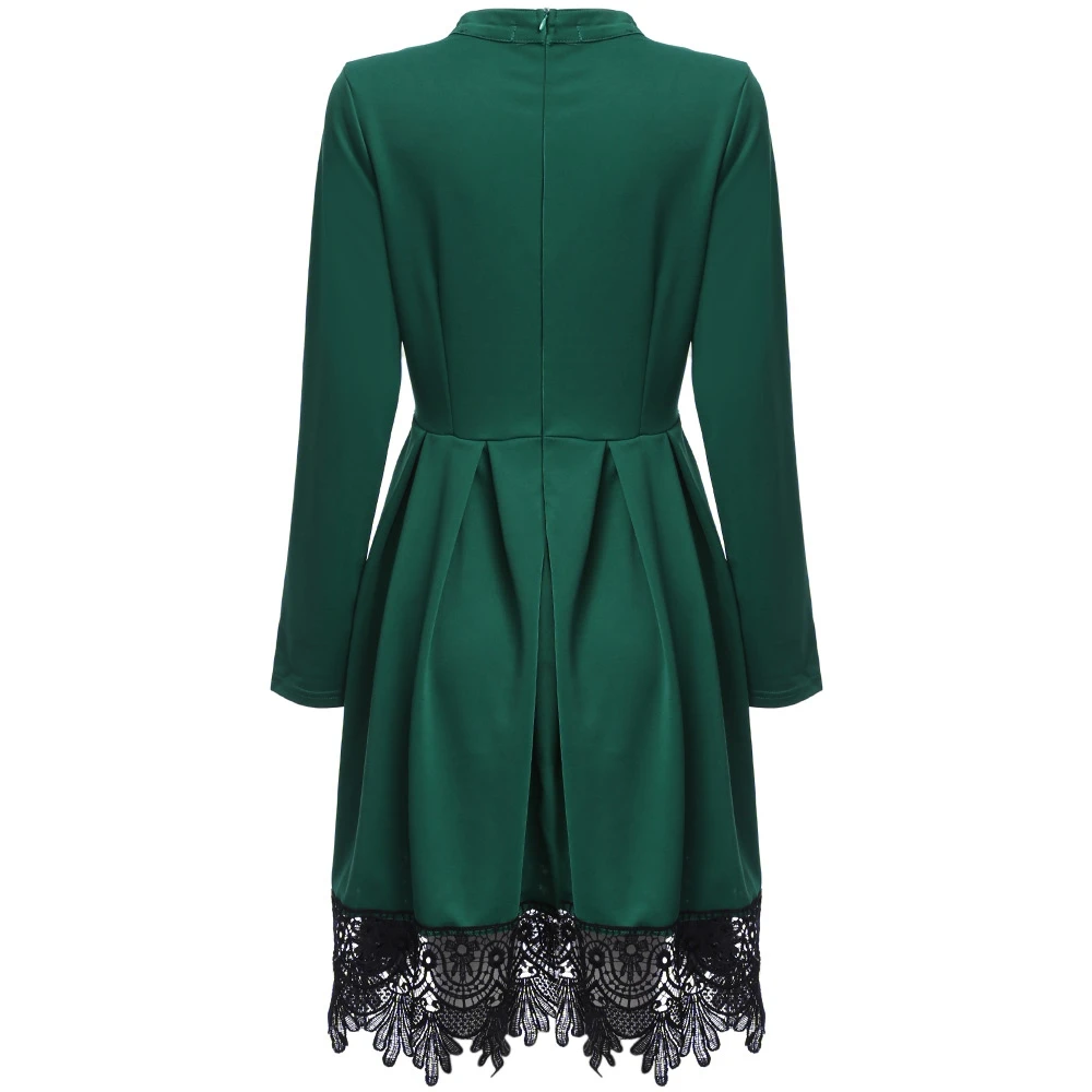 Женское платье с длинным рукавом VESTLINDA Осеннее облегающее кружевное А-силуэта