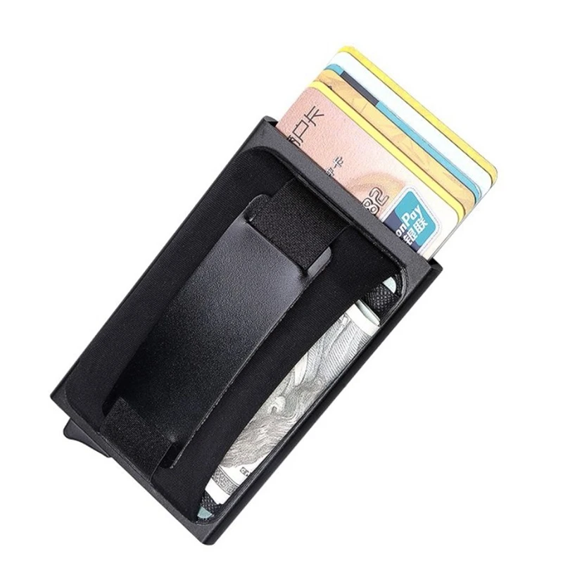 Men Aluminum Wallets With Back Pocket ID Card Holder RFID Blocking Mini Slim Metal Wallet Automatic Slide Credit Coin Purse | Багаж и