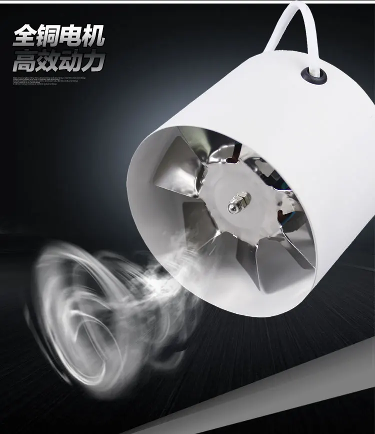 Круглый трубчатый вентилятор для кухни и туалета, 4-дюймовый высокоскоростной промышленный вытяжной вентилятор для 100 мм от AliExpress RU&CIS NEW