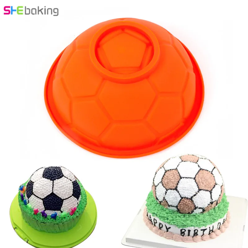Shebaking 1 шт 3D футбольные силиконовые формы футбольные формы для торта антипригарные DIY помадка шоколадные формы для Мусса украшения торта инструменты для выпечки