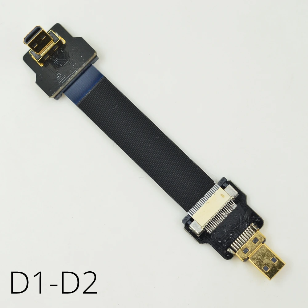 D1 D Micro HDMI Type Папа к micro Тип вверх вниз угол мужской женский колено HD плоский FPC FPV