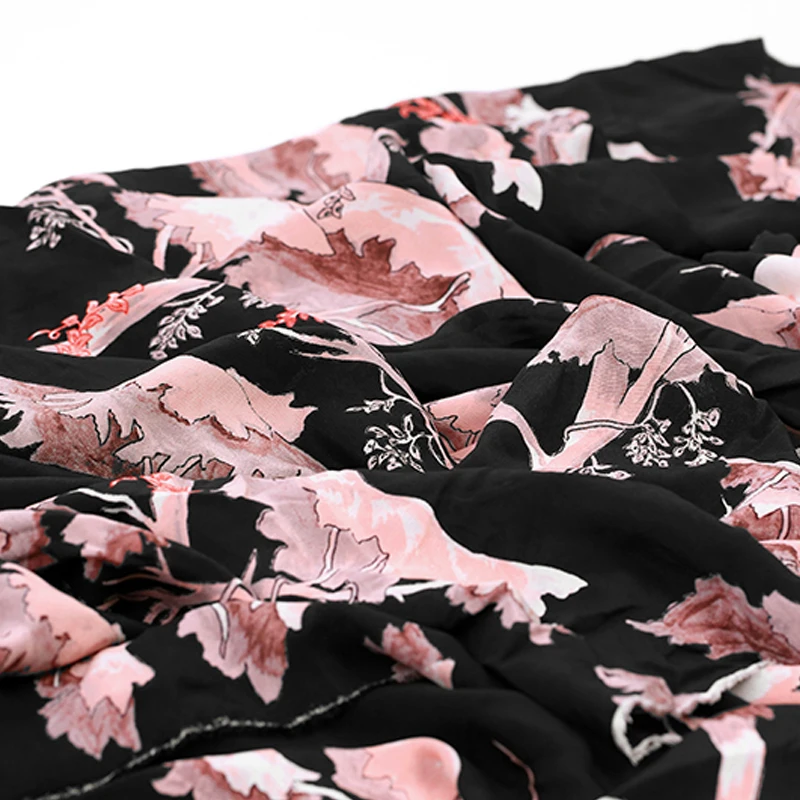 Welcome pine printing silk crepe de chine fabric summer clothing chinese wholesale cloth | Дом и сад