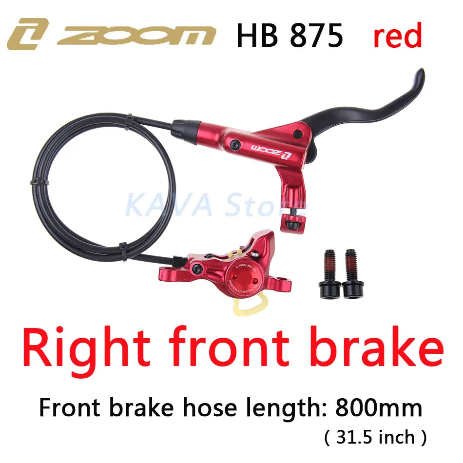Right front red ZOOM HB-875,, режим, комплект гидравлического тормоза для велосипеда, 800/1400 мм, MTB, для велосипеда, масло, давление, дисковый тормоз, комплект, передние и задние части велосипеда - Цвет: Right front red