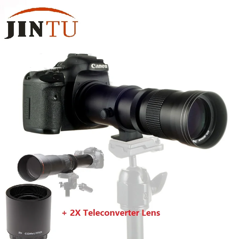 Телеобъектив JINTU 420 800 мм 1600 f/8 HD + телеобъектив 2X для NIKON D5200 D5600 D3300 D90 D3200 D3400 D7100