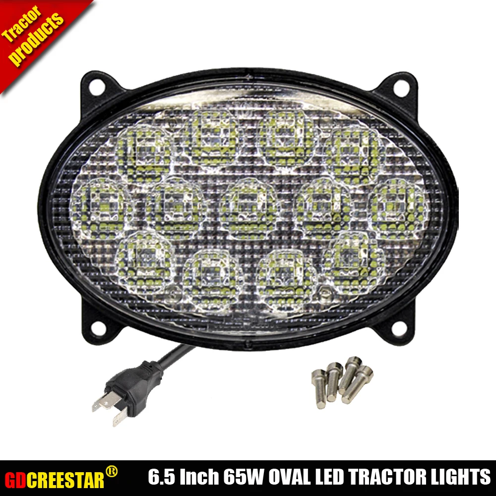 

Oval Led Work Lights 65W 6.5 inch 13leds 12V 24V For John Deere Case IH Tractor Led Work Lights with H4 Plug High Low Beam x 1pc