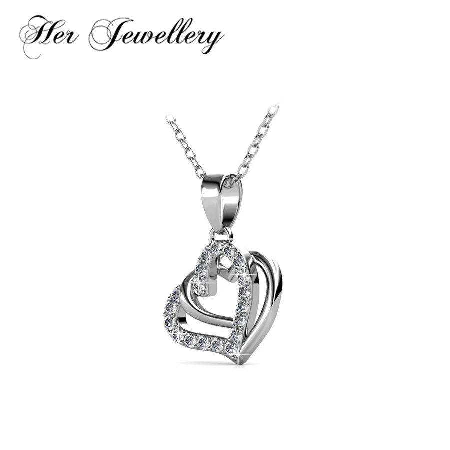 Ее ювелирные изделия Модный 2 сердца ювелирный набор помолвка подарок сделан с