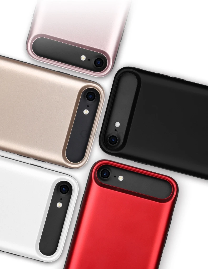Чехол для зарядки аккумулятора 8000 мАч для iPhone 6, 6 S, 7, 8 Plus, резервный внешний аккумулятор, силиконовый чехол с полной защитой, Подставка для зарядки, задняя крышка