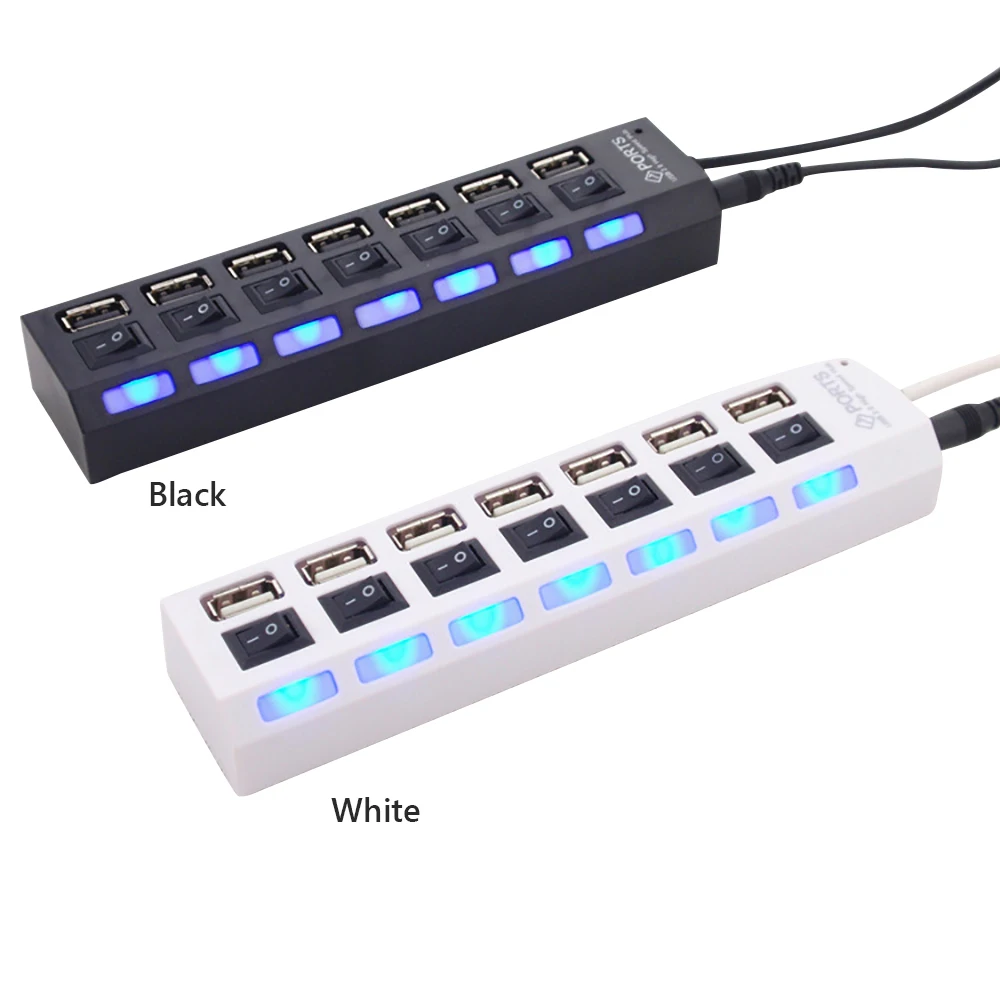 USB концентратор 7 портов 2 0 независимый индикатор переключения высокоскоростной