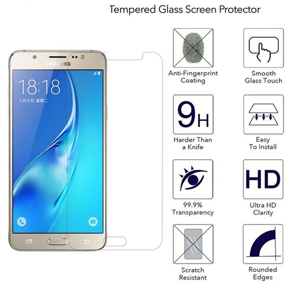 Закаленное стекло для Samsung Galaxy J3 J5 J7 A3 A5 A7 2016 2017 защитная пленка экрана