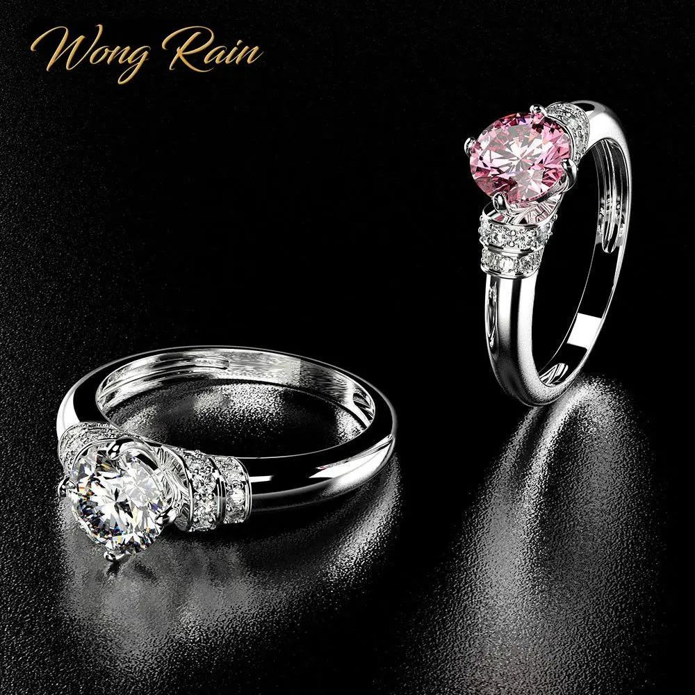 Wong Rain винтажный 100% стерлингового серебра 925 искусственный муассанит драгоценный