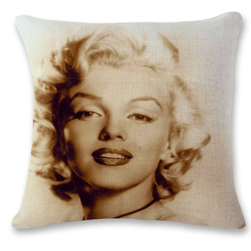 Nordic retro star Marilyn Monroe Cushion Covers Classic Printing Throw Pillowcase for Couch American soft Home Decor Car cover | Дом и сад