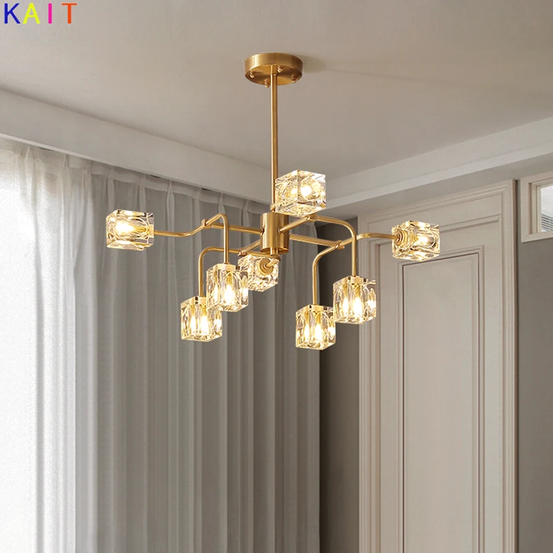 

Copper material chandeliers ceiling Artistic Branches Crystal Chandeliers Light LED modern chandelier