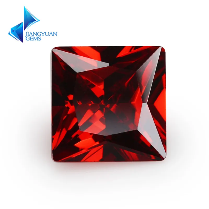 

Size 1.5x1.5~12x12mm Square Shape Princess Cut 5A Garnet Zirconia Stone Synthetic Gems CZ stone For Jewelry