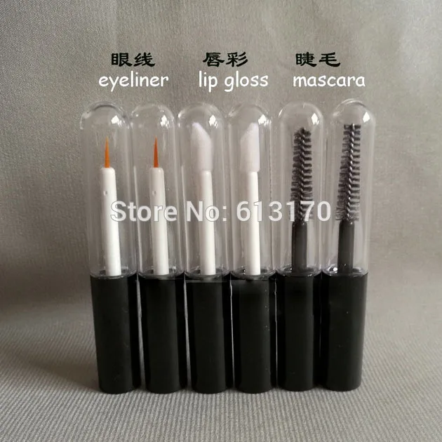 

New 4ml Empty Mascara tubes Clear revitalash Eyelash Bottles lip gloss tube Round bottom Black cap DIY make up cosmetic packing