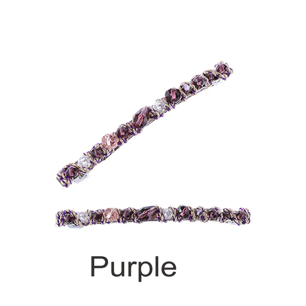 Purple 1/2 шт, модная Женская корейская модная Хрустальная заколка со стразами, заколка для волос, красивые аксессуары для волос - Цвет: Purple