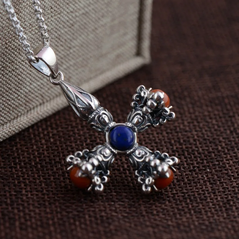 GQTORCH 925 пробы Серебряный Кулон &quotпестик&quot для мужчин и женщин инкрустированный