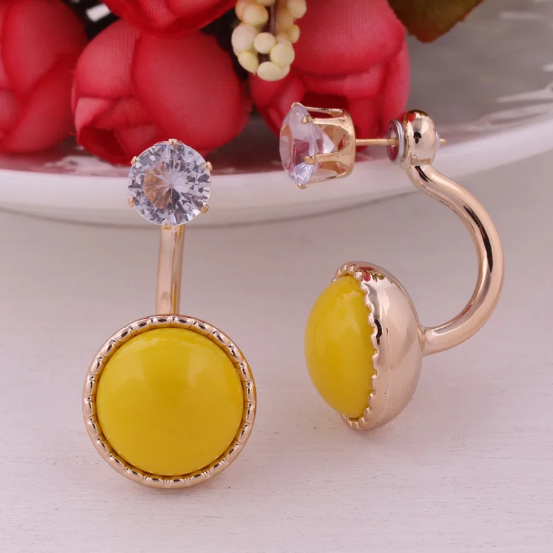 7 цветов новые серьги из двух шариков настоящий бренд Золотая блестящая корона