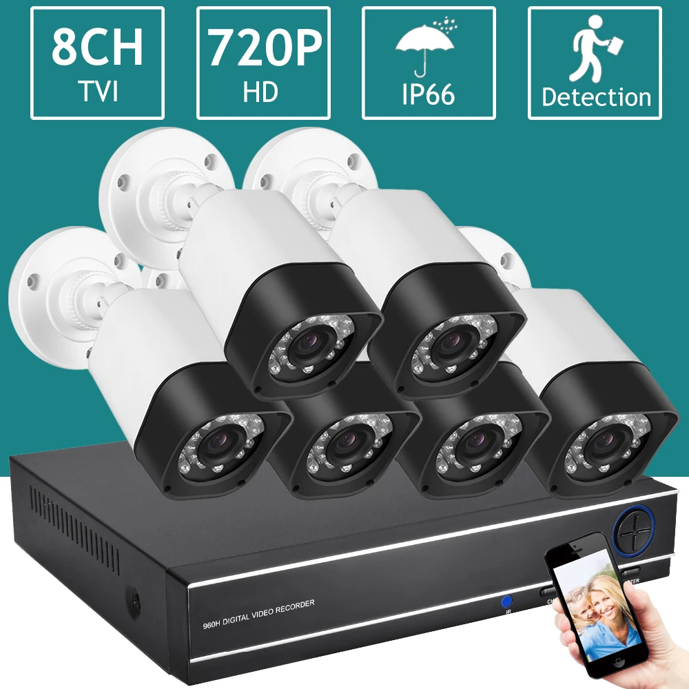 8CH HDMI DVR комплект FULL HD Открытый ночного видения набор камеры видеонаблюдения