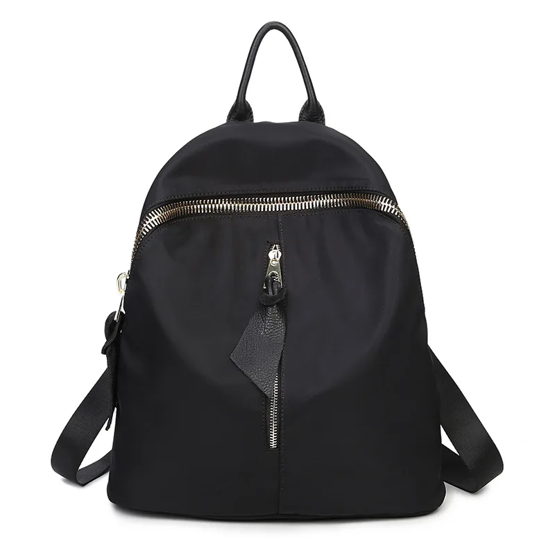 Женские рюкзаки черного цвета с заклепками повседневные однотонные нейлоновый