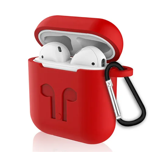 red Мягкий силиконовый чехол для Airpods для Air Pods ударопрочный наушник защитный чехол водонепроницаемый для iphone x 7 8 гарнитура аксессуары - Цвет: red