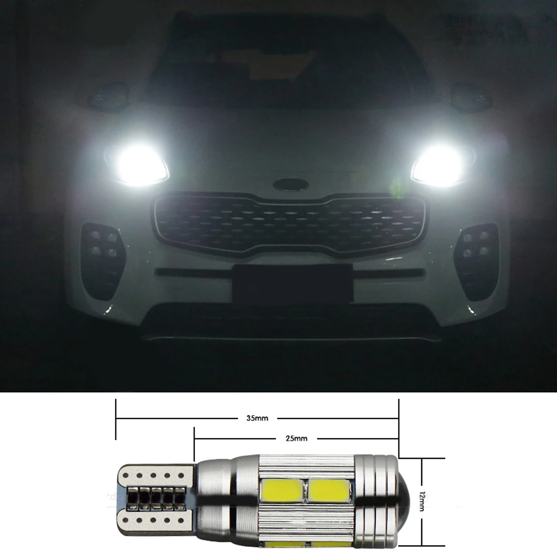Комплект из 2 предметов белая T10 W5W автомобиля светодиодный авто лампы Светильник