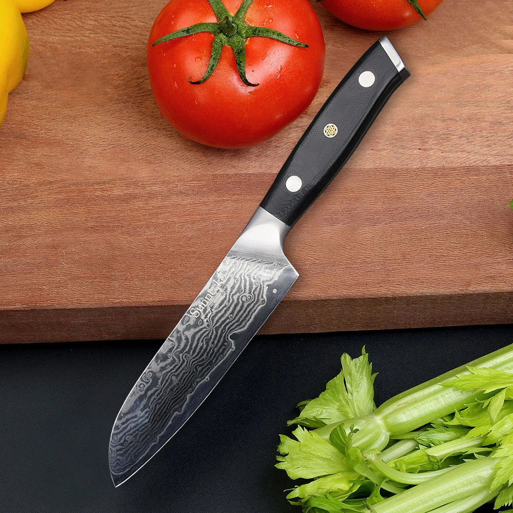 2017 SUNNECKO 5 дюймов нож Santoku японский VG10 сталь острое лезвие кухонный Дамаск резка G10