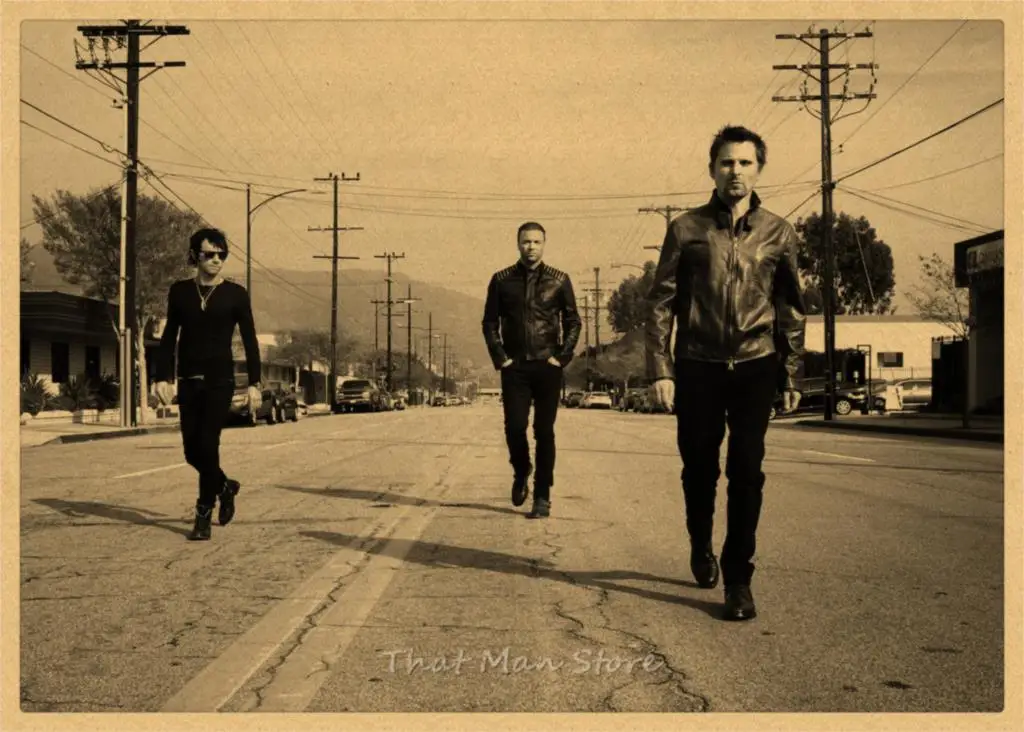 Muse poster.muse rock music vintage retro poster kraft paper decorative wall sticker - Цвет: Серый