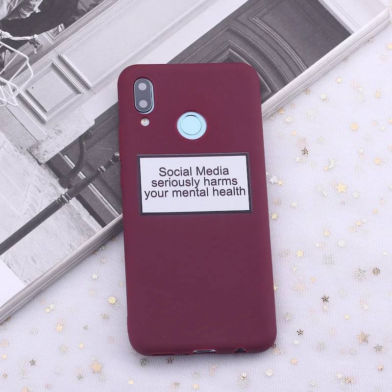 Силиконовый чехол для телефона Xiaomi mi Red mi Note 5, 6, 7, 8, 9 lite Pro Plus, Social Media Harms Memes, карамельный чехол