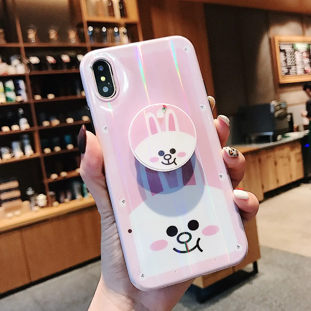 Милый мультяшный медведь кошка телефонные чехлы для iPhone X Глянцевая Северное