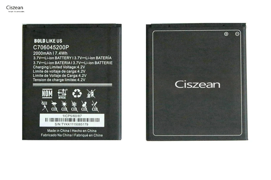 1x2000 mAh C706045200P запасная литий ионная батарея для BLU Studio C 5 + S0050UU D890 D890U D890L Batterie Bateria