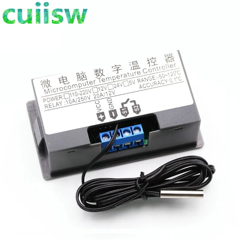 AC110V 220V цифровой контроллер температуры DC12V красный и синий Дисплей 20а 55 120