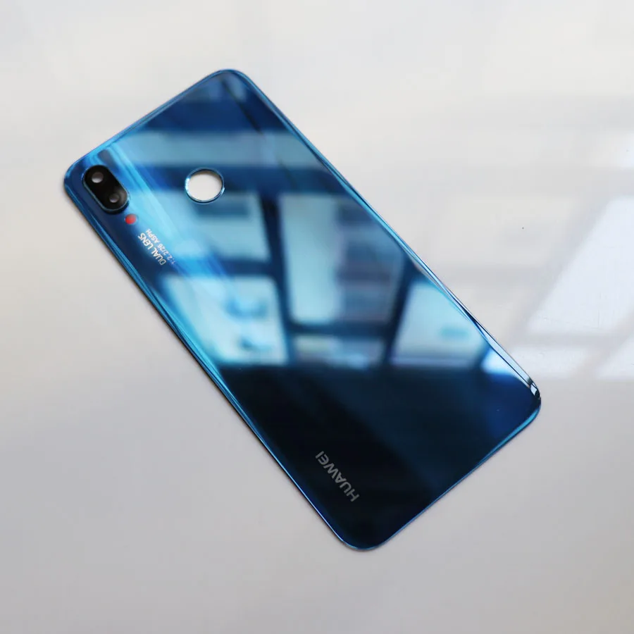Задняя стеклянная крышка для батарейного отсека, чехол для huawei P20 Lite, крышка для батарейного отсека P20lite, Задняя стеклянная панель с клейкой поверхностью для объектива камеры