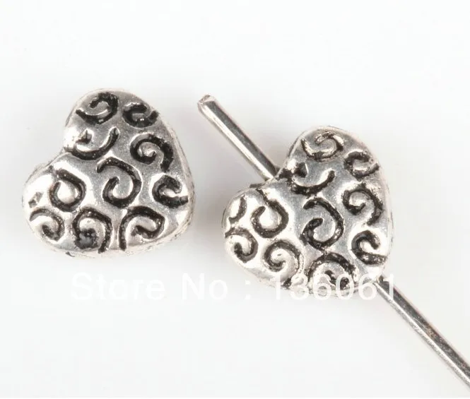 

Винтажное изделие из серебра, красивые подвески в виде сердца, бусины для ювелирных изделий, браслеты, аксессуары ручной работы, подарки, 500 ...