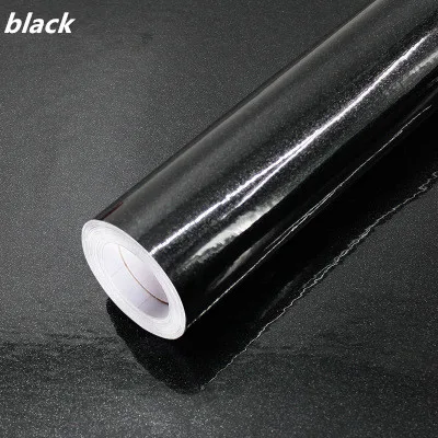 black DIY ПВХ чистый цвет водостойкие обои для комнаты самоклеющиеся черно-белый Шкаф Кухня Глянцевая паста мебель наклейки на стену - Цвет: black
