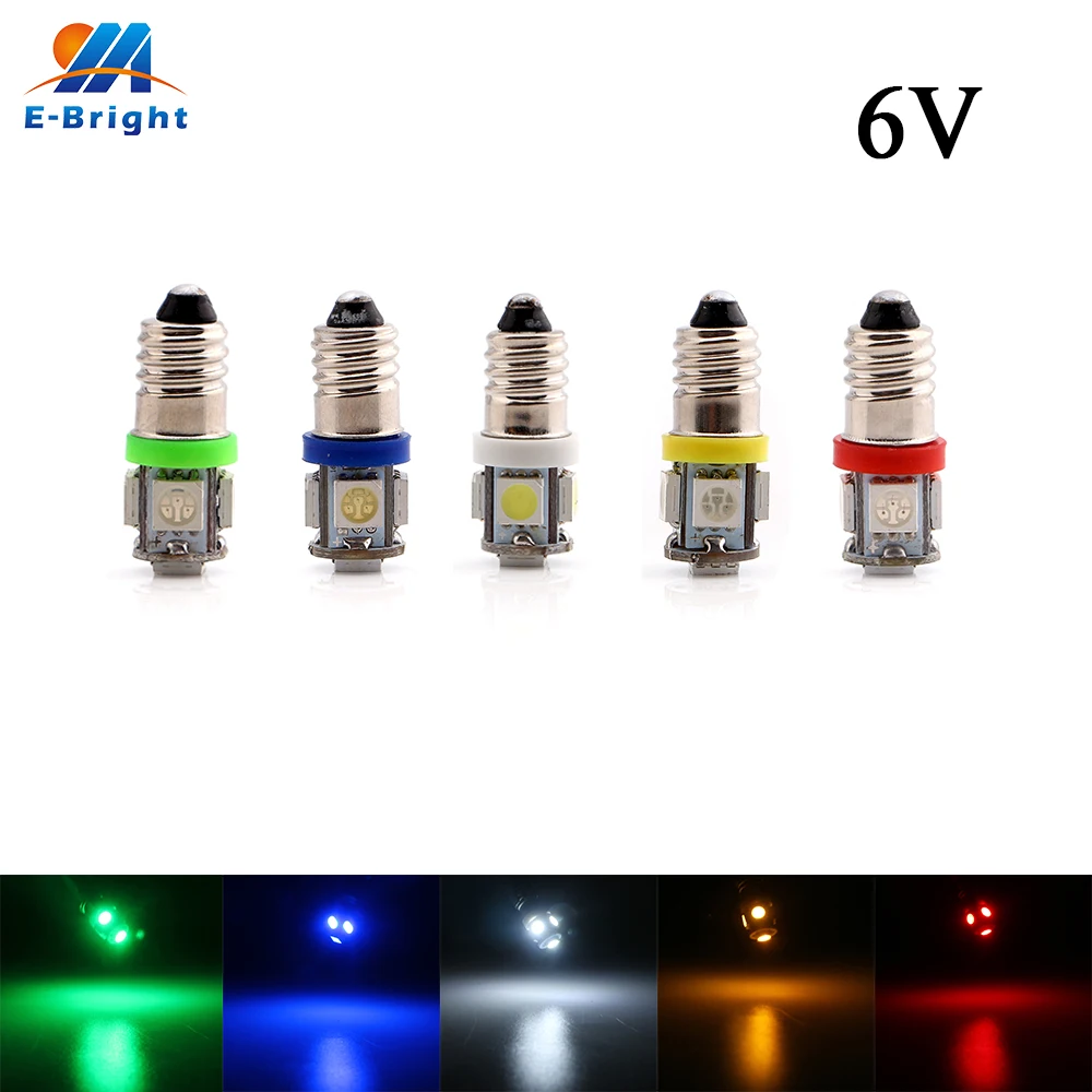 2 шт. с источником питания от постоянного тока 6V 6 3 V E10 5050 5 SMD светодиодный