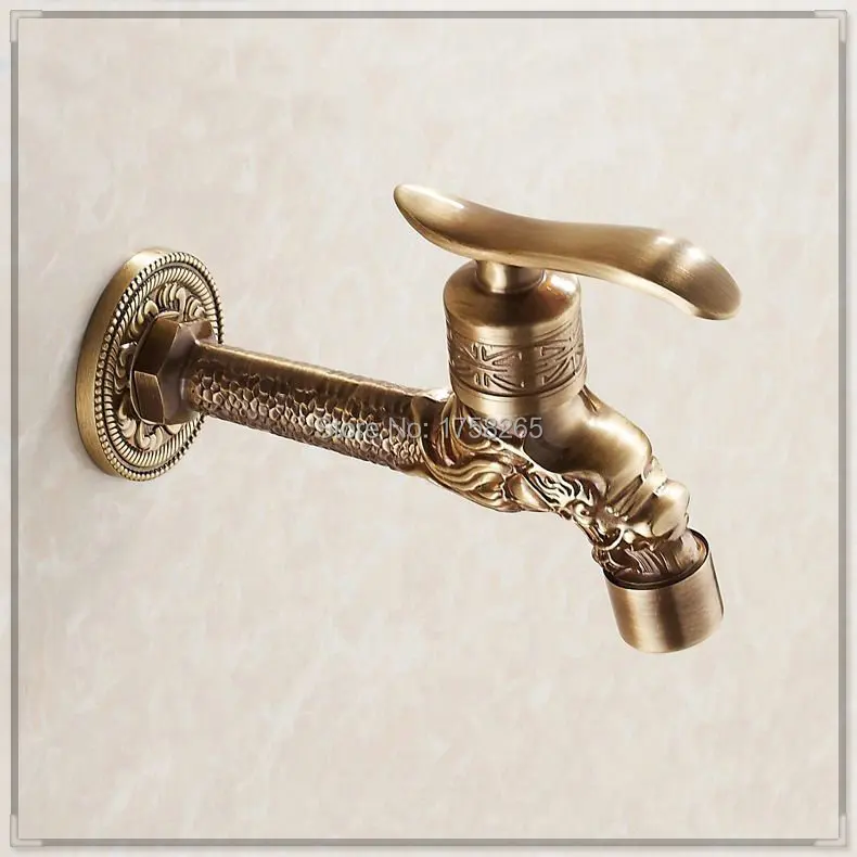 Garden Bibcock faucet tap crane Antique Brass Finish Bathroom Wall Mount Washing Machine Water Faucet Taps HJ-8663F hands free w |
