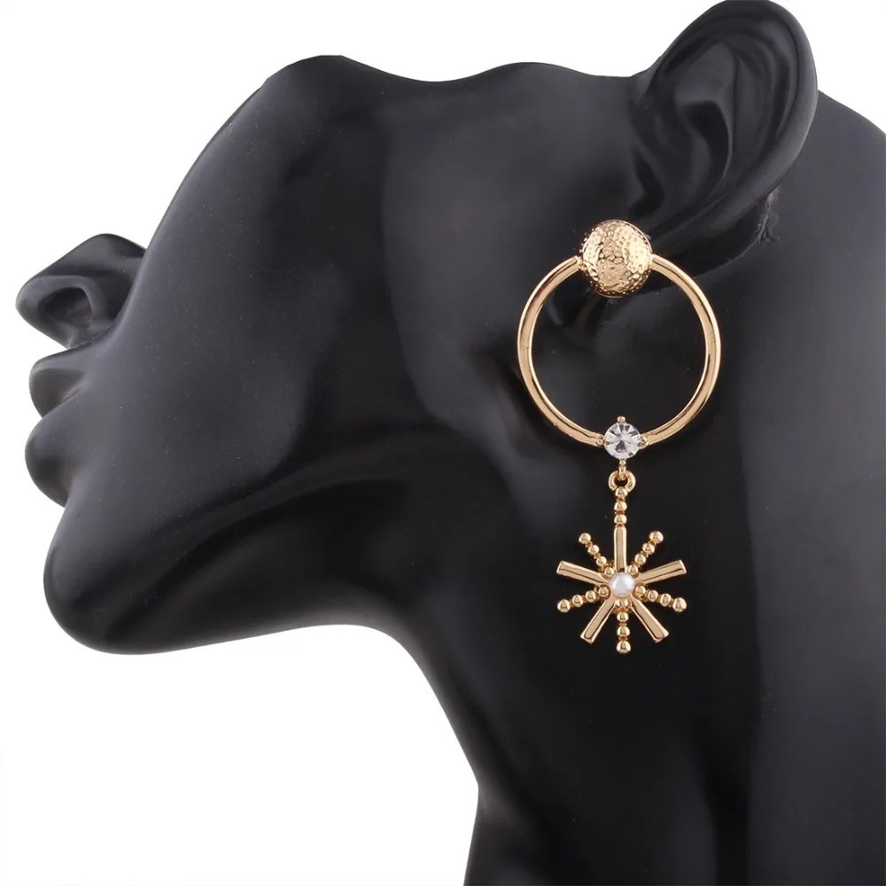 high quality personality circular earrings day star pendant | Украшения и аксессуары
