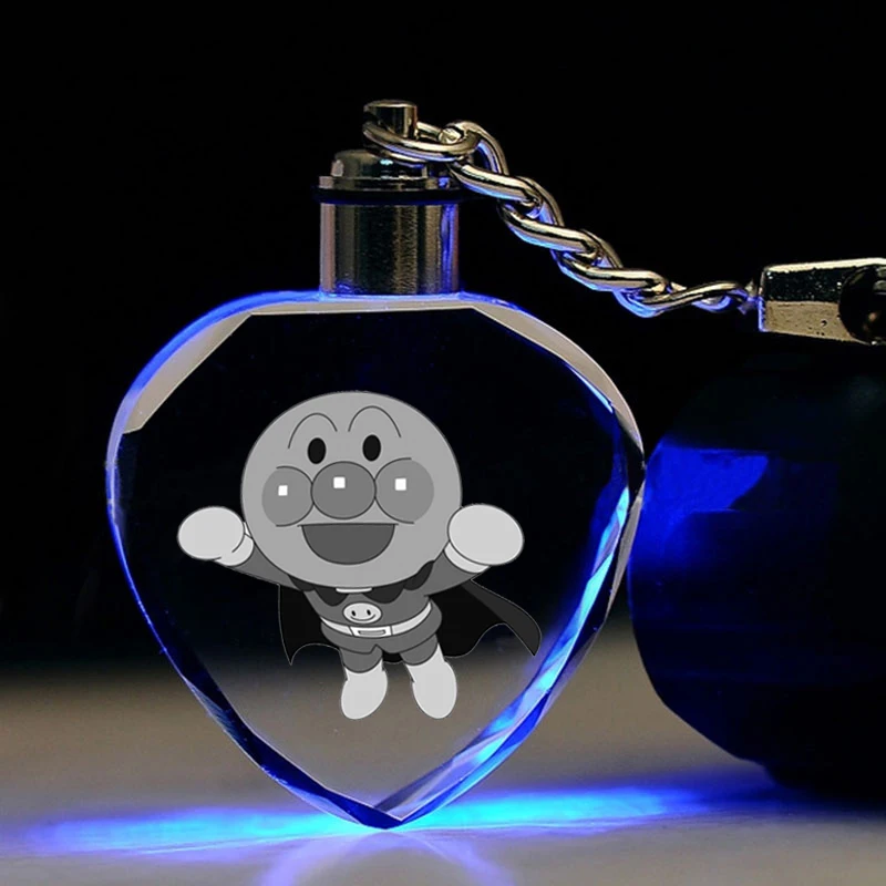 see chart IVYYE Anpanman сердце Форма аниме светодиодный брелки фигурный брелок кристалл игрушка брелок свет брелок унисекс подарки на день рождения новая - Цвет: see chart