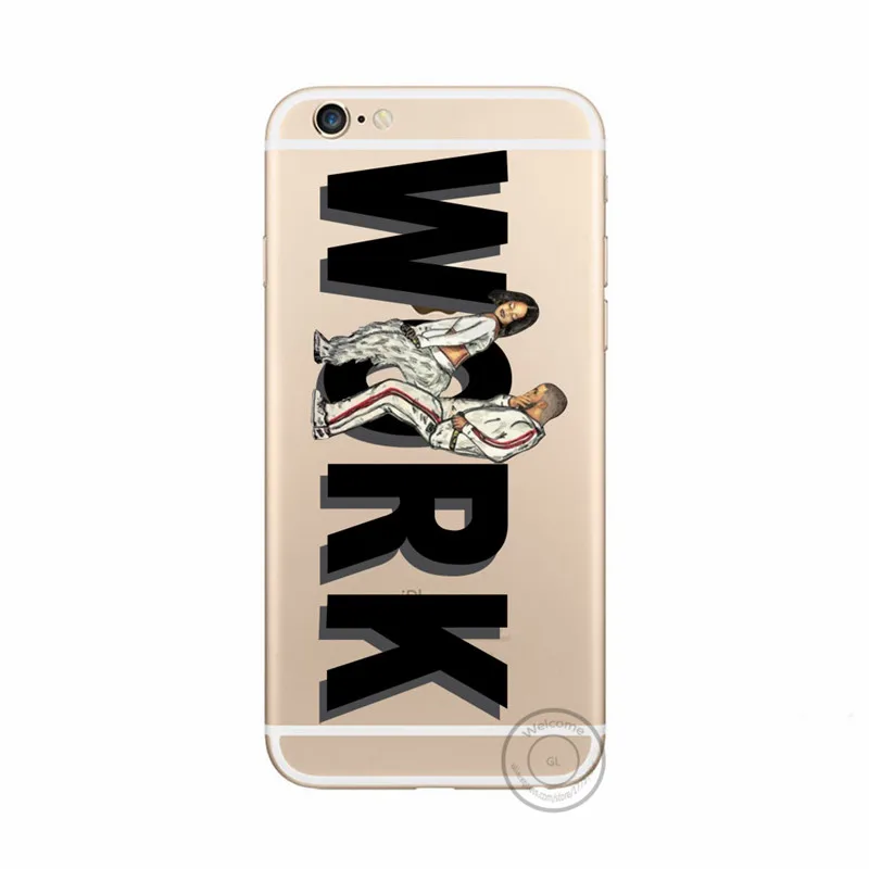 Жесткий чехол для телефона из ПК iPhone 7 Plus 8 6 6s 5 5S SE Super Star Rihanna Drake Crystal прозрачный